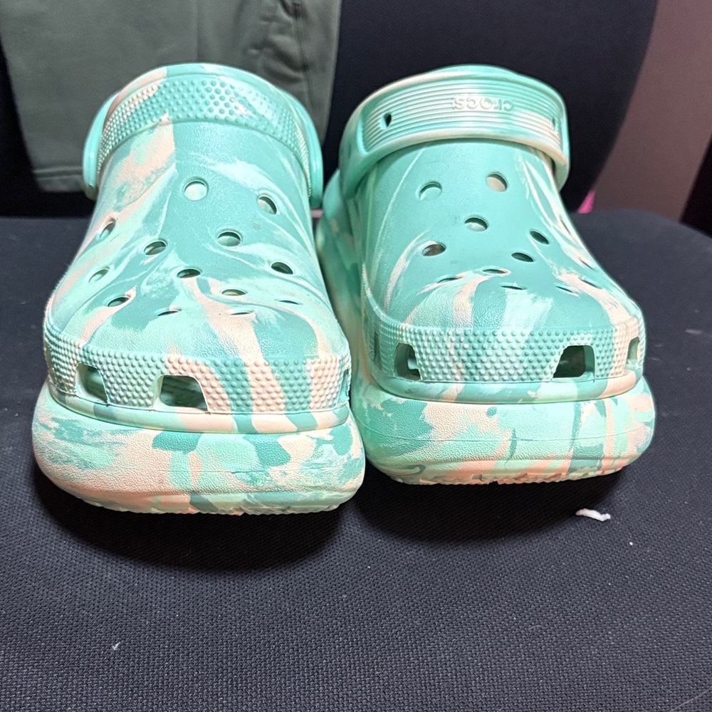 CROCS Kids' Aqua and Beige Clogs